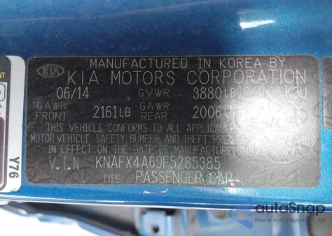 2015 Kia Forte Lx z USA, uszkodzony, nr VIN KNAFX4A69F5285385